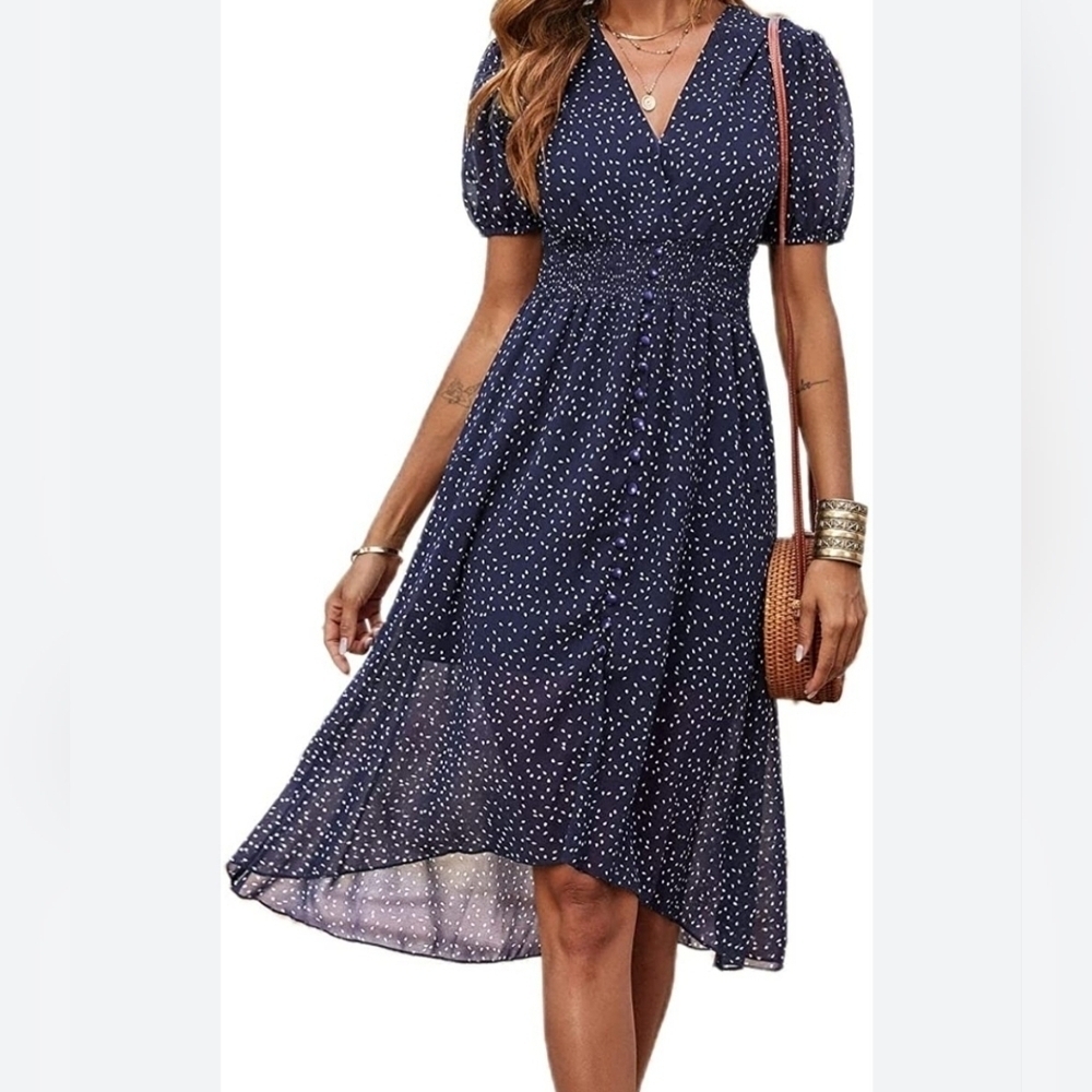 Prettygarden blue asymmetrical hem dress size large
